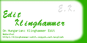 edit klinghammer business card